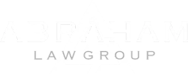 Logo of Abraham Law Group with stylized triangle and bold white text on black background.